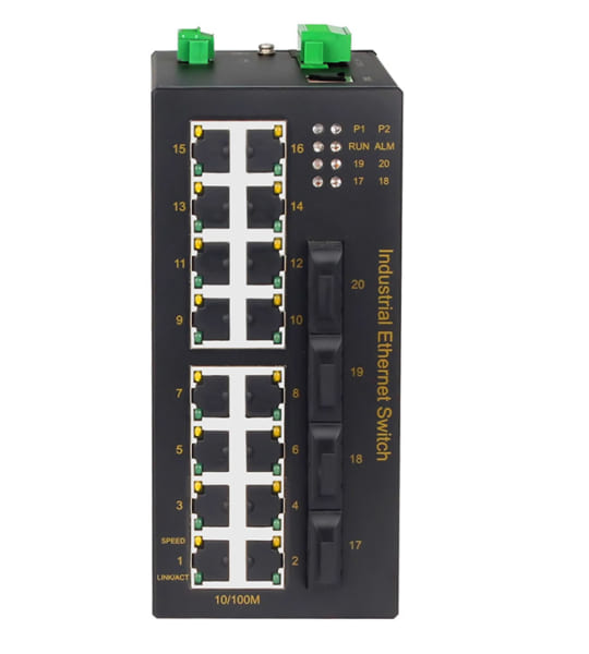IES4020-4F Switch công nghiệp 16 cổng Ethernet 100M + 4 cổng quang 100M
