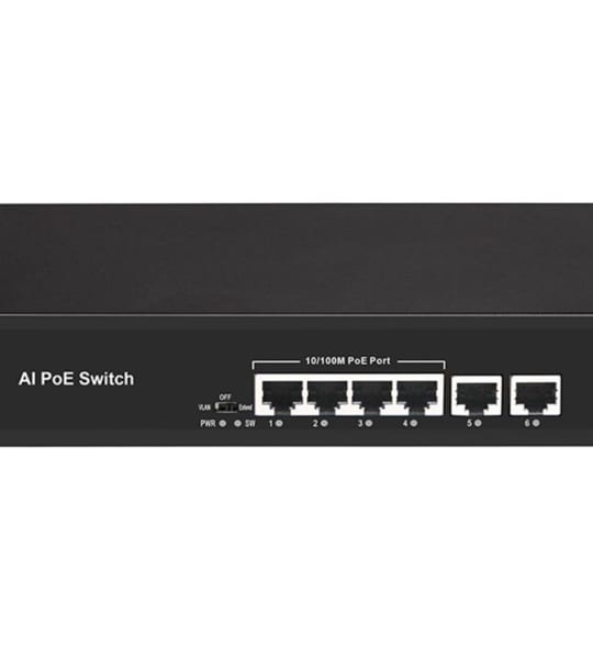 4 cổng POE 10/100M + 2 cổng Đường lên Ethernet 10/100M